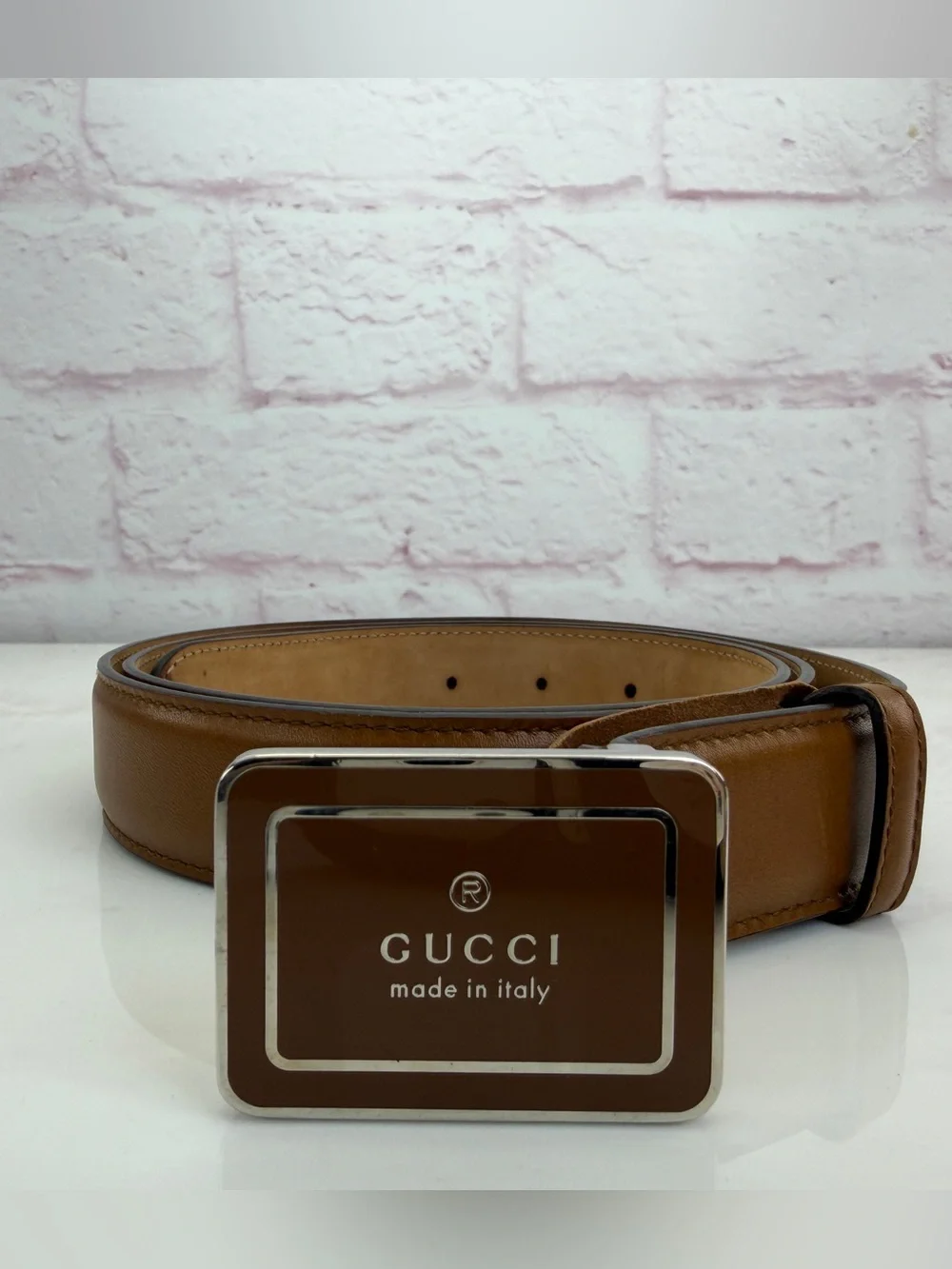 Gucci Mens Leather Trademark Logo Belt 295337 110/44”